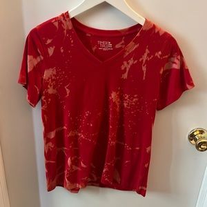 Red bleach tie dye T-shirt